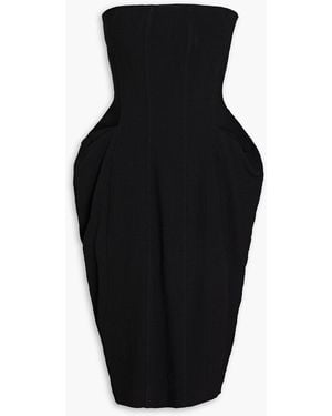 BITE STUDIOS Strapless Pleated Crepe Dress - Black