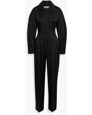Victoria Beckham Satin-Crepe Jumpsuit - Black
