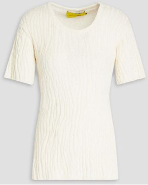 Marques'Almeida Cutout Cable-knit Cotton Top - Natural