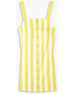 Miguelina Pippa Striped Cotton-twill Mini Dress - Yellow