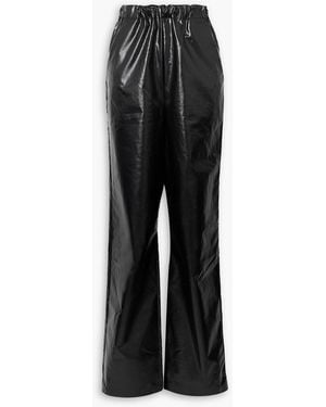 Kassl Faux Leather Wide-leg Trousers - Black