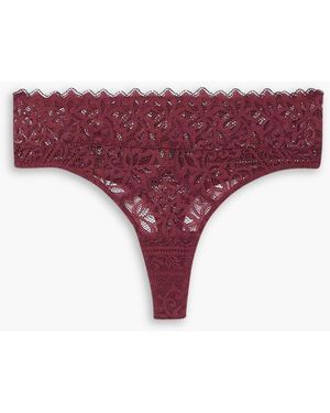 Else Orient Stretch-lace Thong - Purple