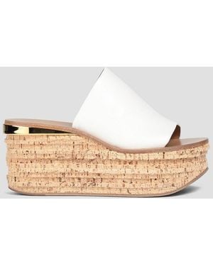 Chloé Camille Leather Platform Mules - Pink