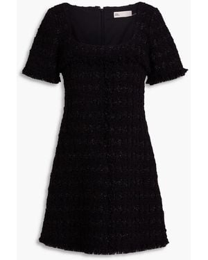 Tory Burch Wool-blend Bouclé-tweed Mini Dress - Black