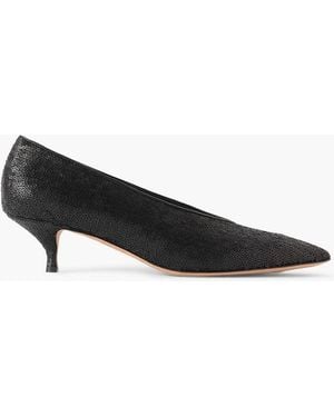 Emme Parsons Veneto Sequined Leather Pumps - Black
