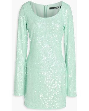 ROTATE BIRGER CHRISTENSEN Sequined Tulle Mini Dress - Green