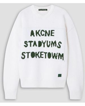 Acne Studios Intarsia Wool Jumper - White