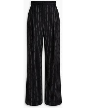 McQueen Hose mit weitem bein aus woll-twill mit nadelstreifen - Schwarz