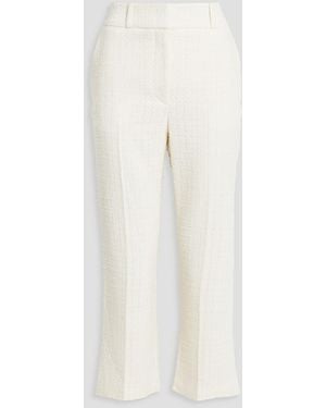 IRO Abema Cropped Metallic Cotton-blend Tweed Flared Pants - White
