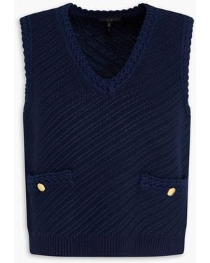 Rag & Bone Claire Jacquard-Knit Cotton-Blend Vest - Blue