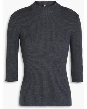 Maje Ribbed-knit Top - Blue