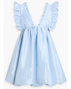 Kika Vargas Caroline Ruffled Taffeta Mini Dress - Blue