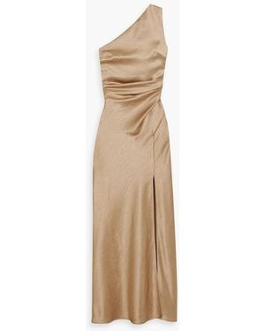 Bec & Bridge Dreamer One-Shoulder Satin Maxi Dress - Natural