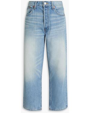 RE/DONE Cropped Wide-leg Jeans - Blue
