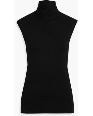 TOTEME Bow-Detailed Wool-Blend Turtleneck Top - Black