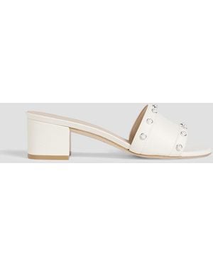 Stuart Weitzman Mules aus leder mit kunstperlen - Weiß