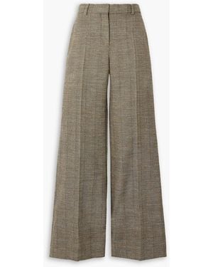 Stella McCartney Herringbone Wool-Blend Wide-Leg Pants - Natural