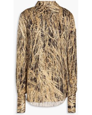ROKSANDA Juniper Printed Satin Shirt - Metallic