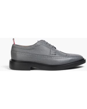 Thom Browne Pebbled-Leather Brogues - Grey