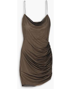 GAUGE81 Perry Ruched Stretch-mesh Mini Dress - Brown