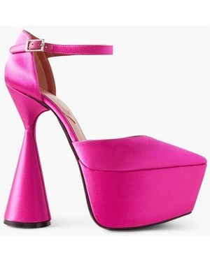 D'Accori Reign Satin Platform Pumps - Pink