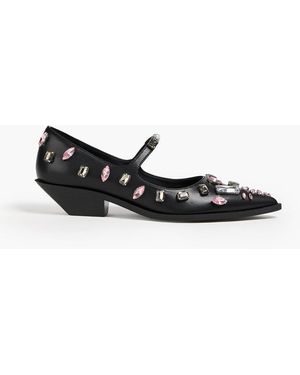 Stine Goya Crystal-embellished Leather Mary Jane Court Shoes - Black