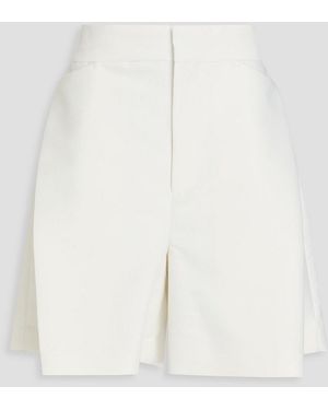 Victoria Beckham Pleated Twill Shorts - White