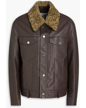 Nanushka Teddy Fleece-Trimmed Jacket - Brown