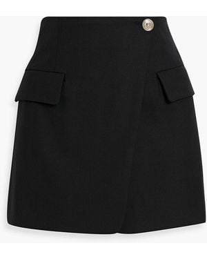 Maje Twill Mini Wrap Skirt - Black