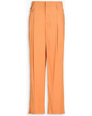 Jacquemus Nottie Pleated Woven Wide-Leg Pants - Orange