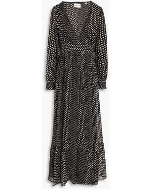 Antik Batik Siena Polka-dot Crepon Maxi Dress - Black