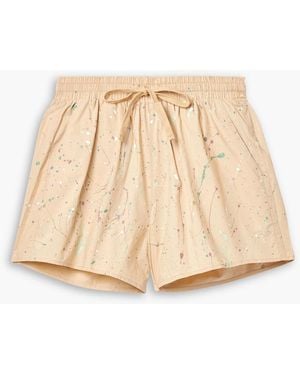 The Range Bedruckte shorts aus baumwollpopeline - Natur