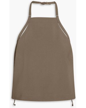 Vince Cutout Embellished Crepe Halterneck Top - Natural