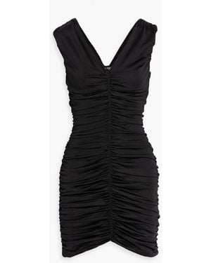 Tom Ford Ruched Silk-Blend Mini Dress - Black