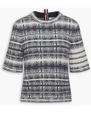 Thom Browne Jacquard-Knit Wool-Blend Jumper - Grey