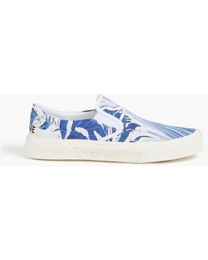 Celine Elliot Printed Canvas Trainers - Blue