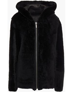 Dom Goor Reversible Shearling Hooded Jacket - Black