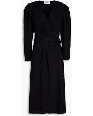 Ba&sh Crepe Midi Wrap Dress - Black