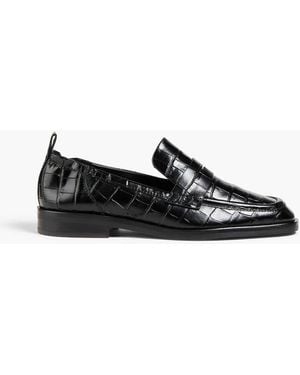 3.1 Phillip Lim Alexa Croc-Effect Leather Loafers - Black