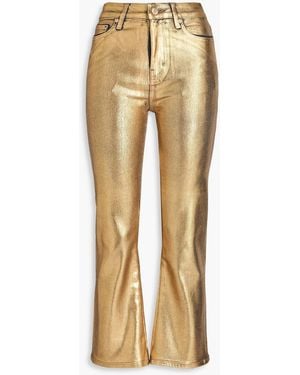 FRAME Le Crop Mini Boot Cropped High-Rise Bootcut Jeans - Natural