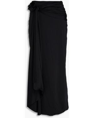 Maygel Coronel Crisol Floral-appliquéd Stretch-jersey Maxi Skirt - Black