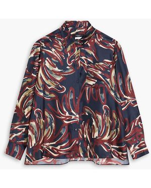 Max Mara Printed Silk-Twill Shirt - Red