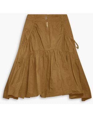 Cecilie Bahnsen Gloria Gathered Ripstop Mini Skirt - Natural