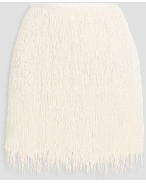 3.1 Phillip Lim Fringed Knitted Mini Skirt - Natural