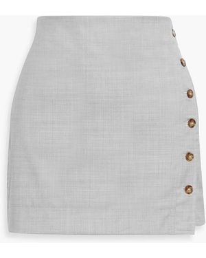 Loulou de Saison Mahaz Wool-Twill Mini Wrap Skirt - Gray