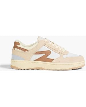 Rag & Bone Retro Tennis Leather, Suede And Shell Trainers - Natural