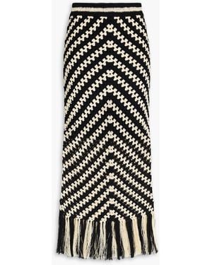 Zimmermann Fringed Crocheted Cotton Maxi Skirt - White