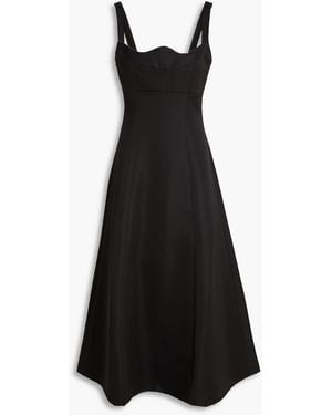 LEO LIN Odette Satin Midi Dress - Black