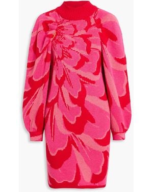 FARM Rio Jacquard-Knit Mini Dress - Pink