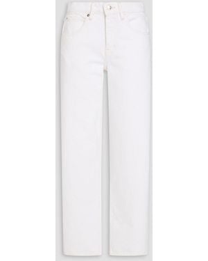 FRAME Mid-Rise Barrel-Leg Jeans - White